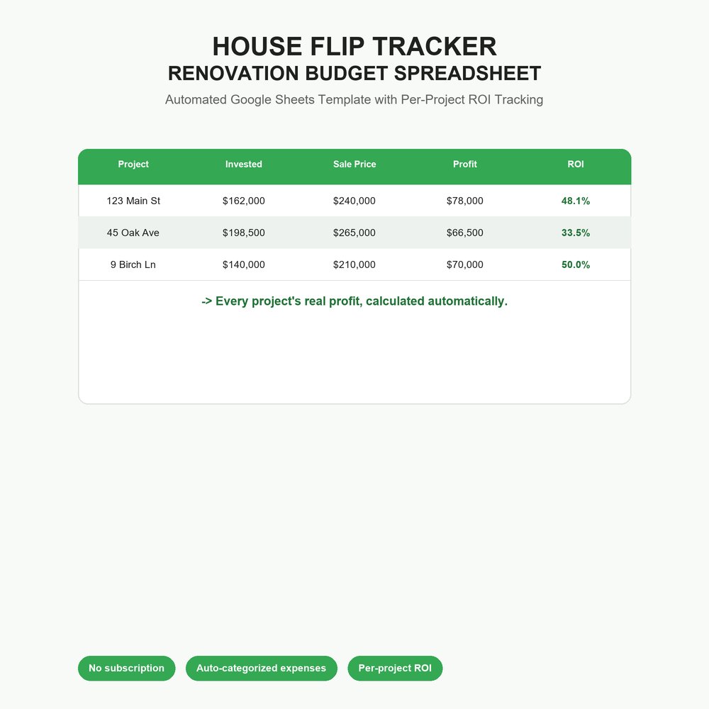 House Flip Tracker